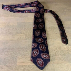 BUGATTI Men's 100% Silk Necktie Designer blue/maroon‎ Classic